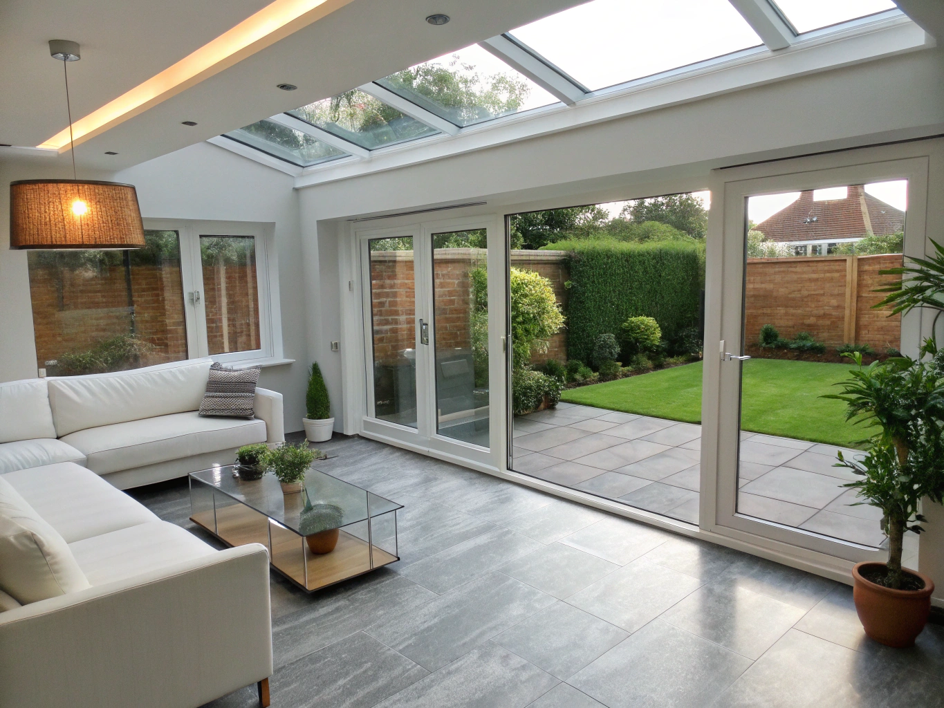 Rear home extension featuring bi-fold doors and garden access